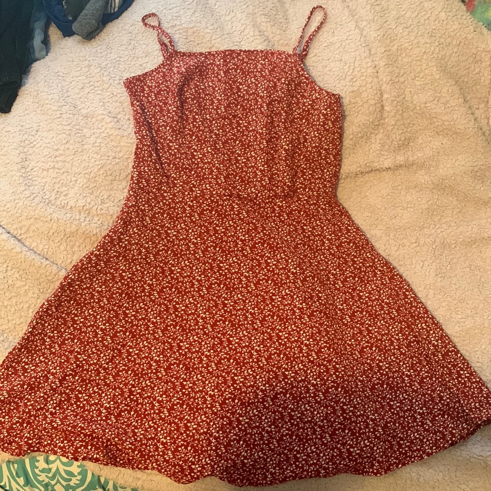SHEIN Allover Plants Flared Hem Dress